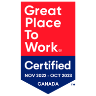 Great Place to Work®. Certified November 2022 to October 2023. Canada.